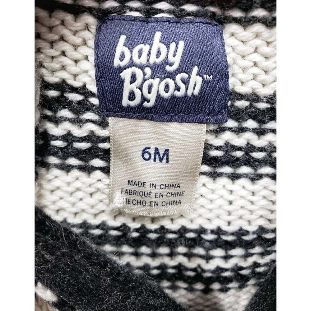 Baby B'gosh L/S Onsie Size 6 Months Knit Crochet Buttons Oshkosh B'gosh Blue EUC